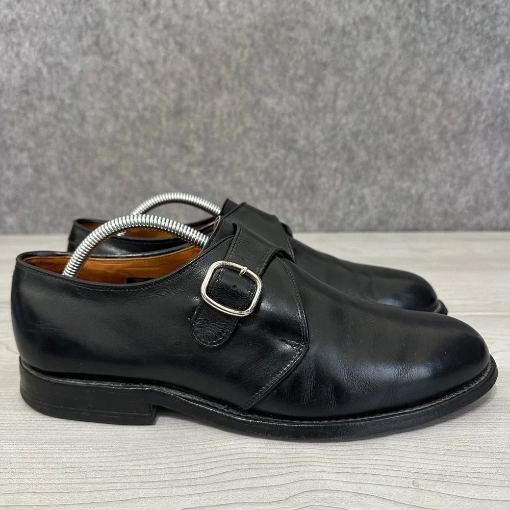 Allen‎ Edmonds Garner Men 9.5 Black Monk Strap Dress Shoes Leather Made in USA